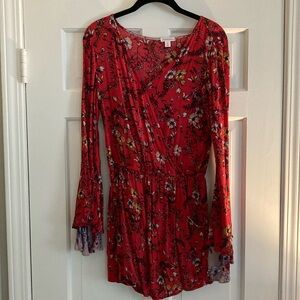 Xhilaration M romper. Flared sleeve, pockets, cinched waist.Worn once